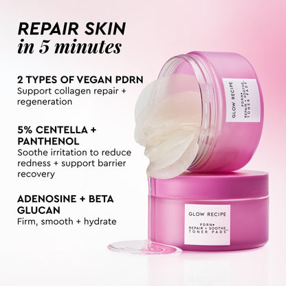 PDRN+ Repair + Soothe Korean Toner Pads